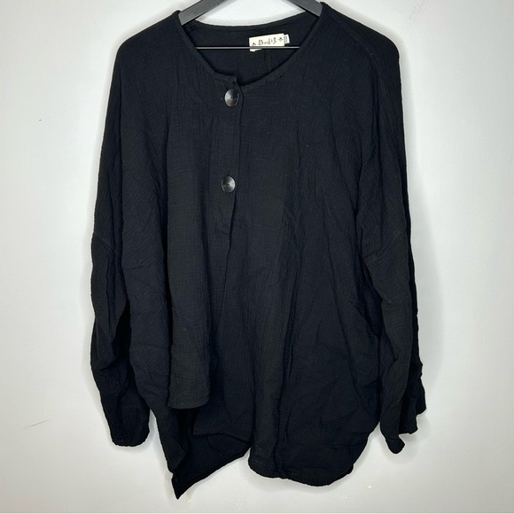 bodil Tops - Bodil Black‎ Asymmetric Oversized Top One Size